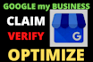 verify and optimize gmb listing, fix pending issues