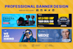 design attractive looking web banner, header, web slider, and fb cover
