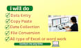 do accurate data entry, copy paste, web research,typing work job and admin task