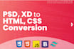 convert xd and PSD file to HTML CSS