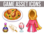 design stylized 2d game assets and isometric visuals