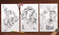 draw your characters in clean pencil sketch
