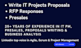 write IT project proposals, rfp responses, pre sales