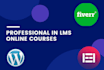 setup a professional wordpress lms website