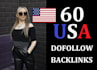 make 60 USA backlinks, link building