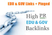 build manually 12 edu and gov backlinks