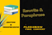 paraphrased, rephrase and rewrite your content manually