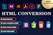 convert psd ,pdf to html, responsive bootstrap