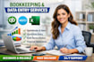 do bookkeeping data entry in quickbooks xero excel