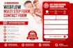 create and customize webflow multi step form, contact form