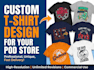 create custom pod t shirt design for etsy, amazon, shopify store