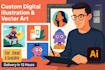 create custom digital illustrations and vector art