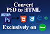 convert psd, xd, figma to html responsive bootstrap 5