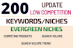 low competition KDP keywords, niches research for you