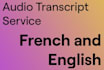audio transcript french anglais