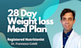 develop 28 day weight loss meal plan and diet plan