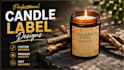 create minimalist and premium candle label and packaging designs