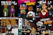 draw high detailed cartoon album cover art, mixtape cover