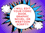 edit your comic book, graphic novel, or webtoon script