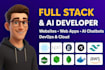 do professional full stack development for websites, web apps and software