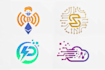 design tech startup, technology, crypto, and cyber security logo