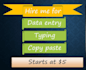data entry, web research, copy paste, typing work