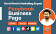 create facebook business page, fb business page setup, manage fb page