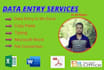 do data entry ,microsoft office