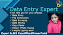 do data entry web research data mining data collection