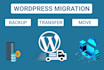 migrate, backup, move, transfer wordpress website safely