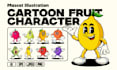 draw cute fruits character with cartoon style