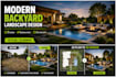 design front yard backyard patio and garden landscape with 3d rendering