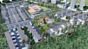 do architectural master plan, site plan aerial view render