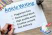 provide article writing on different niches