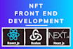 do nft frontend development with react, nextjs, typescript