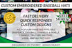 custom embroidered baseball hats designed and delivered