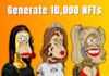 generate 10,000 nft art collections with metadata