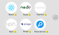 develop react js, next js, strapi, parse server and express js web app