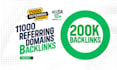 build 11k unique referring domains seo backlinks