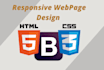 create responsive web page with HTML5, css3, bootstrap