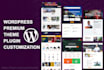 customize wordpress premium theme and wordpress plugin