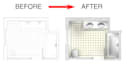 create a 2d render of a plan and elevation