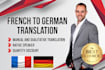 translate texts from french into german and from german into french
