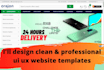 design clean and professional ui ux website templates
