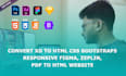 convert xd to html css bootstrap5 responsive figma, zeplin, pdf to html website