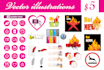 draw icons, symbols, signs, avatars