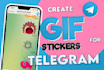 create animated GIF stickers for telegram