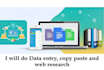 do data entry, web research and copy paste
