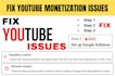 fix youtube monetization issues, reused content, adsense problem