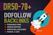 do DR 50 to 70 seo dofollow backlinks